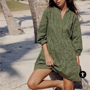 ZARA SHORT DRESS WITH OPENWORK EMBROIDERY